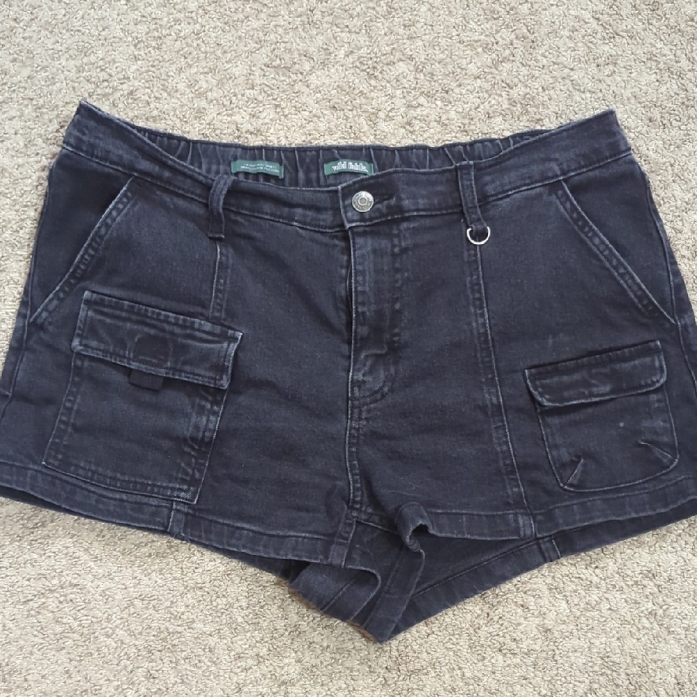 Black Denim Women Shorts